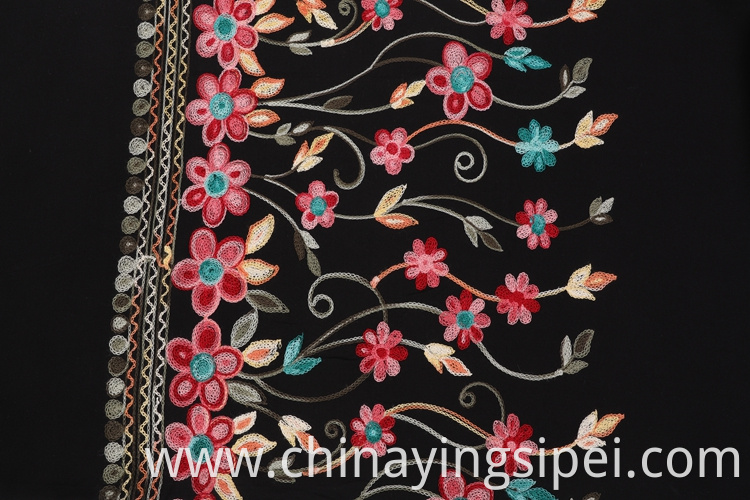 Hot sale cheap woven floral embroidery 100% rayon fabric for women's dress